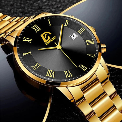 Business Casual Stainless Steel Quartz Wristwatch