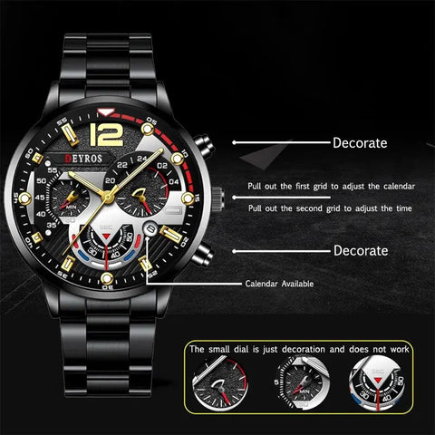 Luxury Stainless Steel Quartz Watch