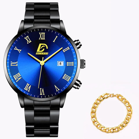 Business Casual Stainless Steel Quartz Wristwatch