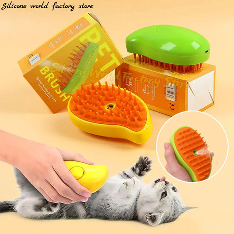 Silicone Steam Pet Brush