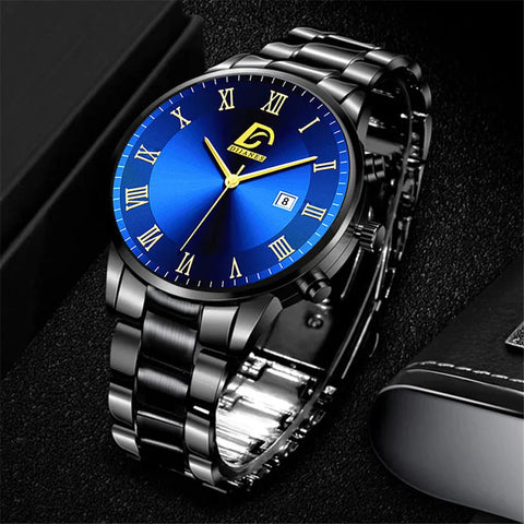 Business Casual Stainless Steel Quartz Wristwatch