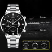 Silver Stainless Steel Quartz Wrist Watch